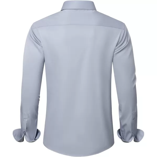 J.VER Men's Dress Shirts Solid Long Sleeve Stretch Wrinkle-Free Formal Shirt Business Casual Button Down Shirts