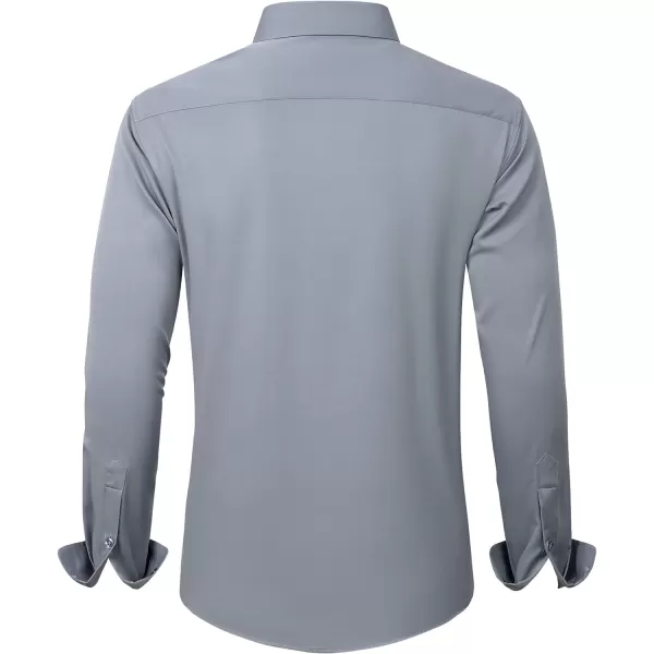 J.VER Men's Dress Shirts Solid Long Sleeve Stretch Wrinkle-Free Formal Shirt Business Casual Button Down Shirts