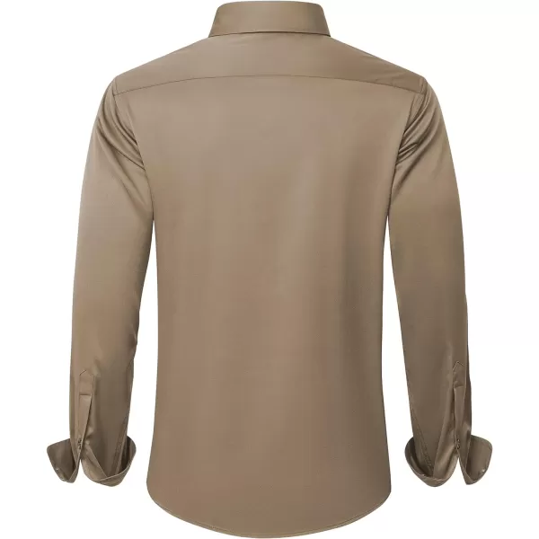 J.VER Men's Dress Shirts Solid Long Sleeve Stretch Wrinkle-Free Formal Shirt Business Casual Button Down Shirts