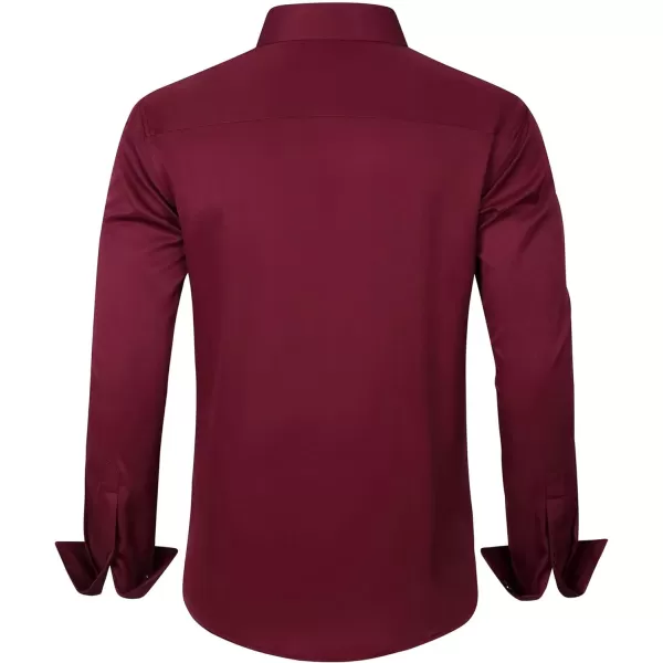 J.VER Men's Dress Shirts Solid Long Sleeve Stretch Wrinkle-Free Formal Shirt Business Casual Button Down Shirts