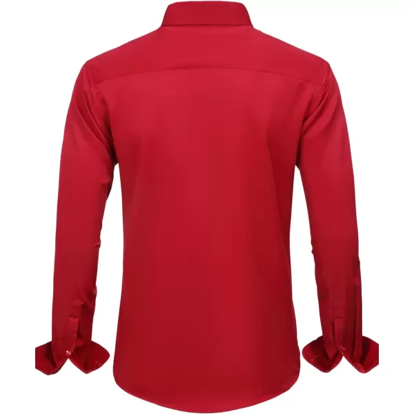 J.VER Men's Dress Shirts Solid Long Sleeve Stretch Wrinkle-Free Formal Shirt Business Casual Button Down Shirts