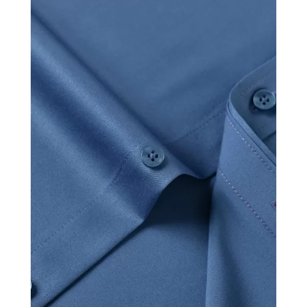 J.VER Men's Dress Shirts Solid Long Sleeve Stretch Wrinkle-Free Formal Shirt Business Casual Button Down Shirts