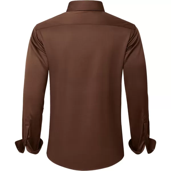 J.VER Men's Dress Shirts Solid Long Sleeve Stretch Wrinkle-Free Formal Shirt Business Casual Button Down Shirts