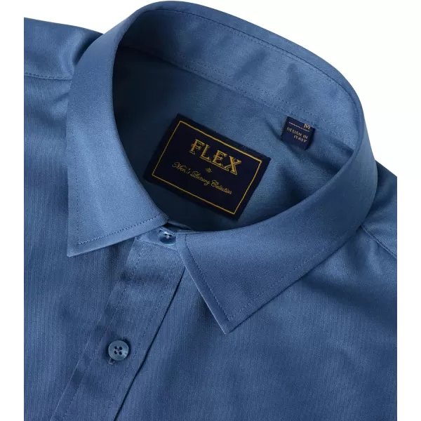 J.VER Men's Dress Shirts Solid Long Sleeve Stretch Wrinkle-Free Formal Shirt Business Casual Button Down Shirts