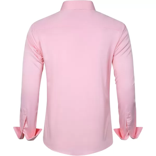 J.VER Men's Dress Shirts Solid Long Sleeve Stretch Wrinkle-Free Formal Shirt Business Casual Button Down Shirts