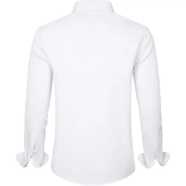 J.VER Men's Dress Shirts Solid Long Sleeve Stretch Wrinkle-Free Formal Shirt Business Casual Button Down Shirts