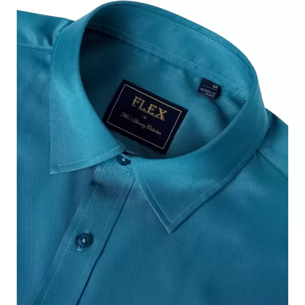 J.VER Men's Dress Shirts Solid Long Sleeve Stretch Wrinkle-Free Formal Shirt Business Casual Button Down Shirts