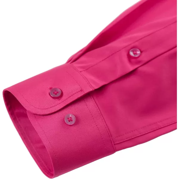 J.VER Men's Dress Shirts Solid Long Sleeve Stretch Wrinkle-Free Formal Shirt Business Casual Button Down Shirts