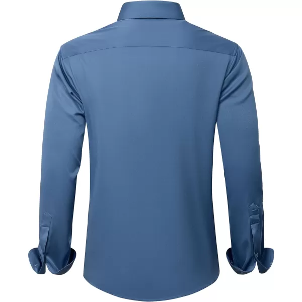 J.VER Men's Dress Shirts Solid Long Sleeve Stretch Wrinkle-Free Formal Shirt Business Casual Button Down Shirts