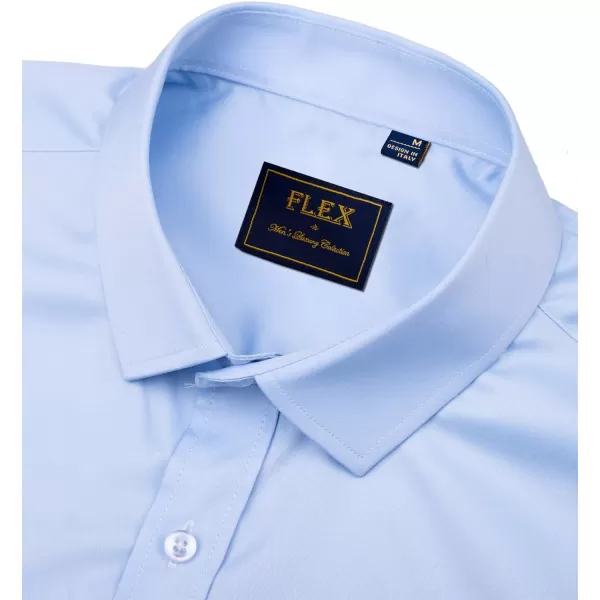 J.VER Men's Dress Shirts Solid Long Sleeve Stretch Wrinkle-Free Formal Shirt Business Casual Button Down Shirts