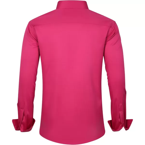 J.VER Men's Dress Shirts Solid Long Sleeve Stretch Wrinkle-Free Formal Shirt Business Casual Button Down Shirts