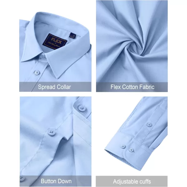 J.VER Men's Dress Shirts Stretch Stain Shield Long Sleeve Solid Formal Shirt Business Casual Button Down Shirts