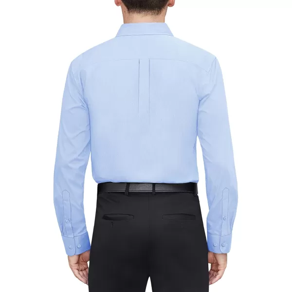 J.VER Men's Dress Shirts Stretch Stain Shield Long Sleeve Solid Formal Shirt Business Casual Button Down Shirts