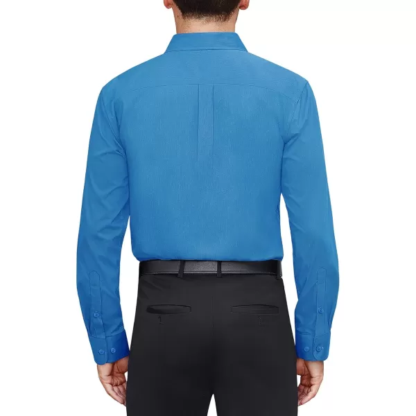 J.VER Men's Dress Shirts Stretch Stain Shield Long Sleeve Solid Formal Shirt Business Casual Button Down Shirts