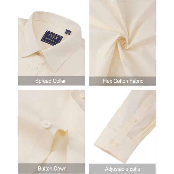 J.VER Men's Dress Shirts Stretch Stain Shield Long Sleeve Solid Formal Shirt Business Casual Button Down Shirts