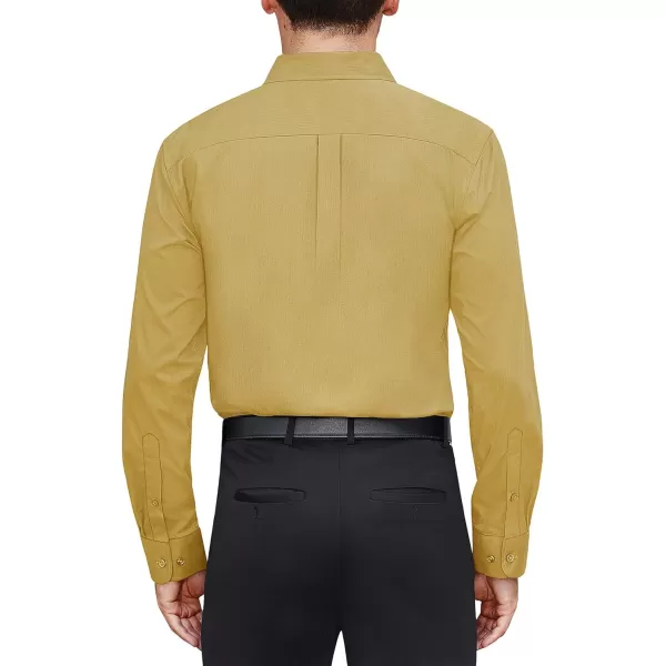 J.VER Men's Dress Shirts Stretch Stain Shield Long Sleeve Solid Formal Shirt Business Casual Button Down Shirts