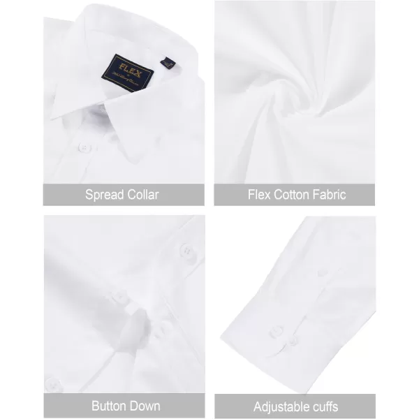 J.VER Men's Dress Shirts Stretch Stain Shield Long Sleeve Solid Formal Shirt Business Casual Button Down Shirts