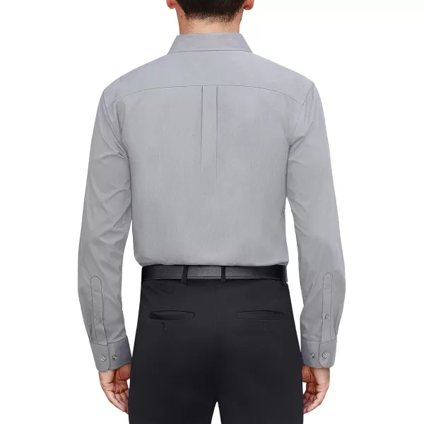 J.VER Men's Dress Shirts Stretch Stain Shield Long Sleeve Solid Formal Shirt Business Casual Button Down Shirts