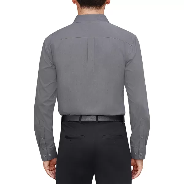 J.VER Men's Dress Shirts Stretch Stain Shield Long Sleeve Solid Formal Shirt Business Casual Button Down Shirts