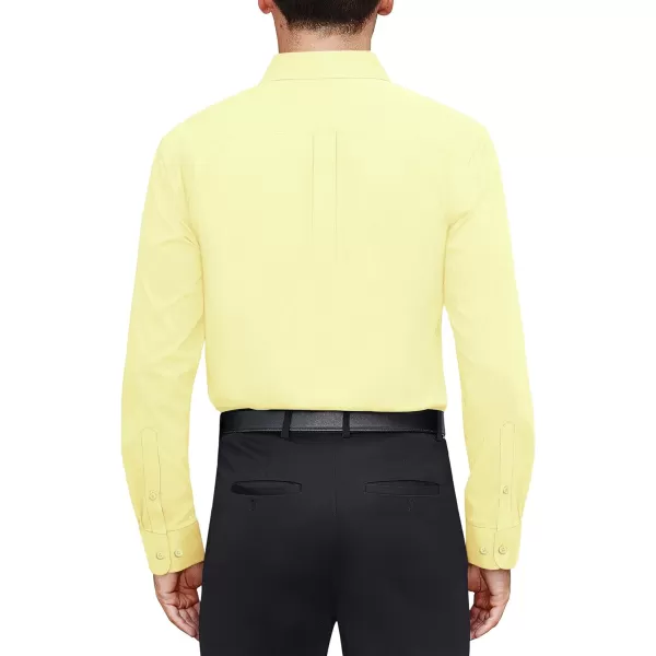 J.VER Men's Dress Shirts Stretch Stain Shield Long Sleeve Solid Formal Shirt Business Casual Button Down Shirts
