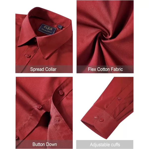 J.VER Men's Dress Shirts Stretch Stain Shield Long Sleeve Solid Formal Shirt Business Casual Button Down Shirts