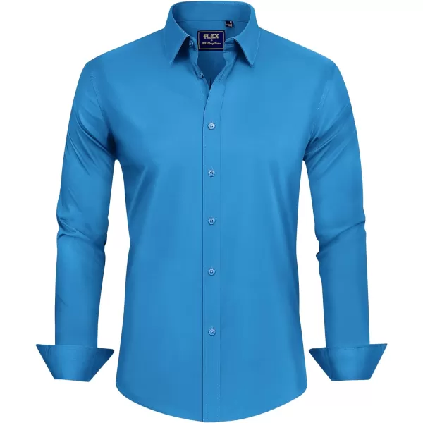 J.VER Men's Dress Shirts Stretch Stain Shield Long Sleeve Solid Formal Shirt Business Casual Button Down Shirts