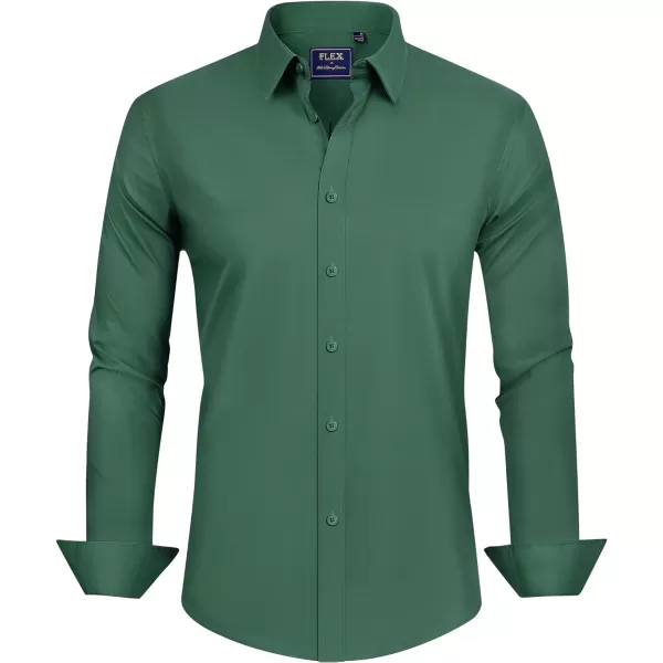 J.VER Men's Dress Shirts Stretch Stain Shield Long Sleeve Solid Formal Shirt Business Casual Button Down Shirts