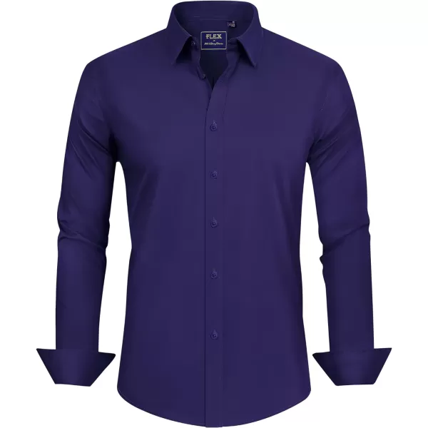J.VER Men's Dress Shirts Stretch Stain Shield Long Sleeve Solid Formal Shirt Business Casual Button Down Shirts