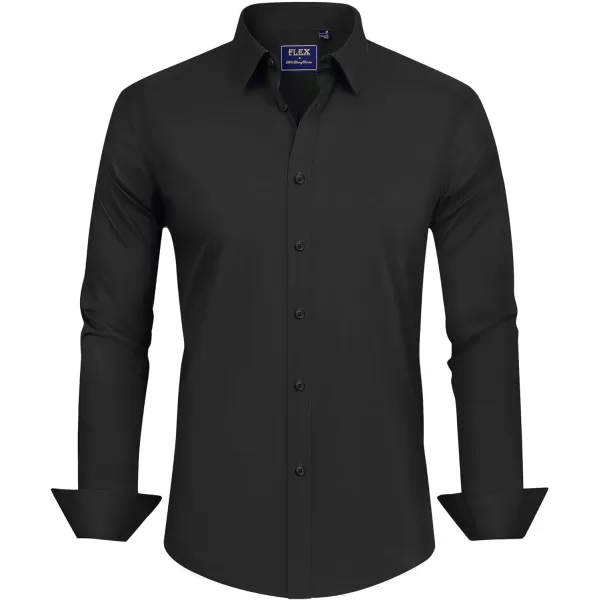 J.VER Men's Dress Shirts Stretch Stain Shield Long Sleeve Solid Formal Shirt Business Casual Button Down Shirts