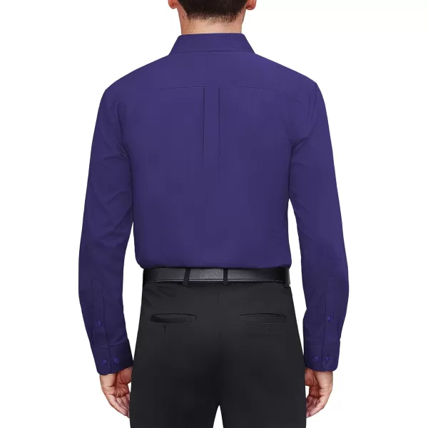 J.VER Men's Dress Shirts Stretch Stain Shield Long Sleeve Solid Formal Shirt Business Casual Button Down Shirts