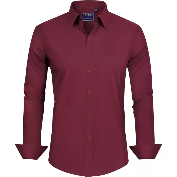 J.VER Men's Dress Shirts Stretch Stain Shield Long Sleeve Solid Formal Shirt Business Casual Button Down Shirts