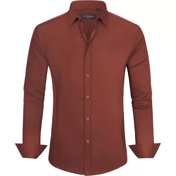 J.VER Men's Dress Shirts Stretch Stain Shield Long Sleeve Solid Formal Shirt Business Casual Button Down Shirts