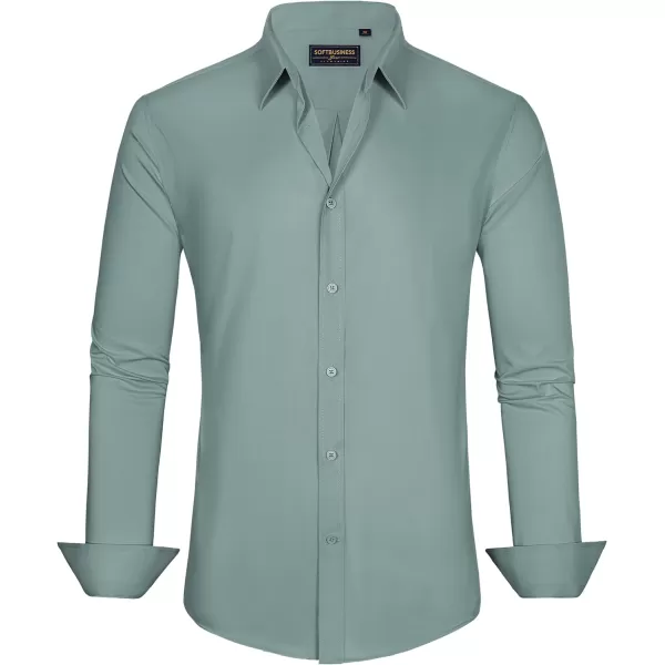 J.VER Men's Dress Shirts Stretch Stain Shield Long Sleeve Solid Formal Shirt Business Casual Button Down Shirts