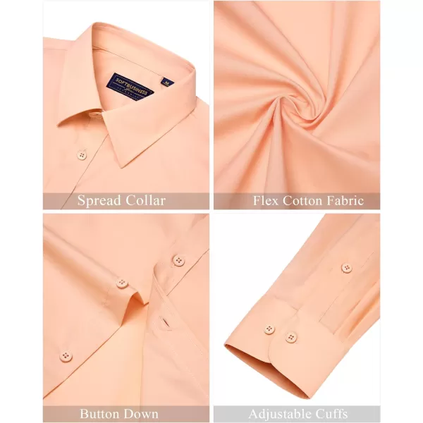 J.VER Men's Dress Shirts Stretch Stain Shield Long Sleeve Solid Formal Shirt Business Casual Button Down Shirts