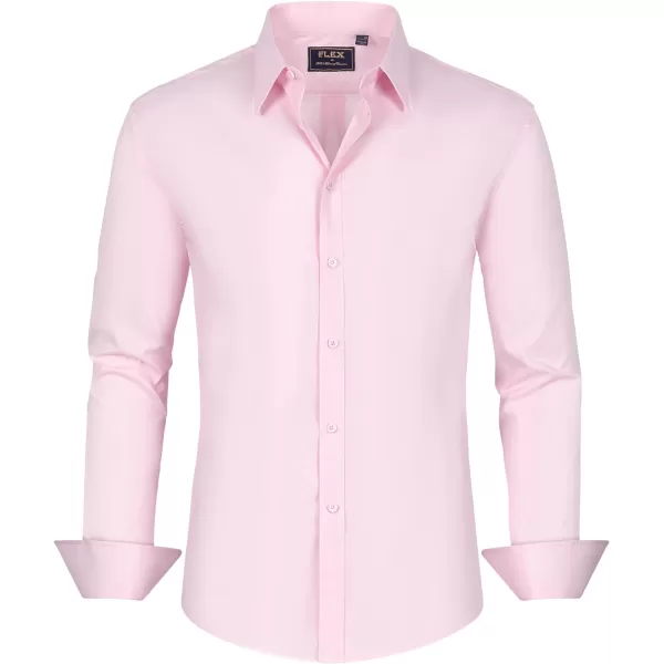 J.VER Men's Dress Shirts Stretch Stain Shield Long Sleeve Solid Formal Shirt Business Casual Button Down Shirts