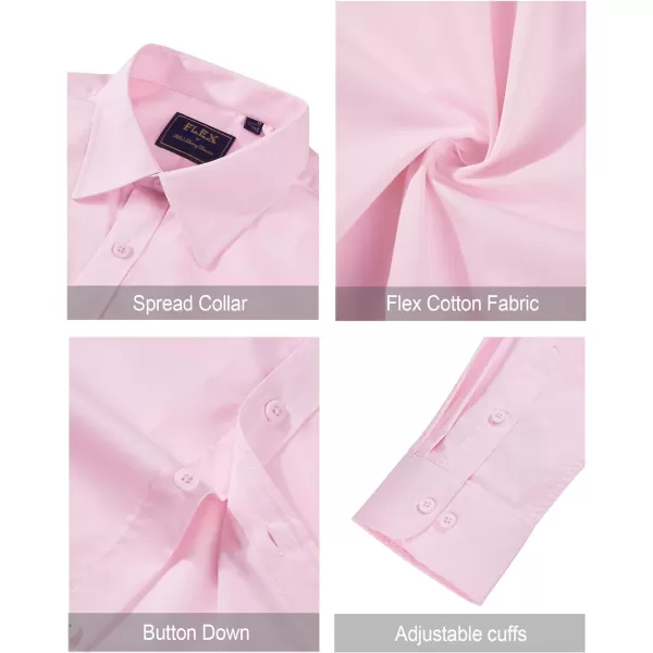 J.VER Men's Dress Shirts Stretch Stain Shield Long Sleeve Solid Formal Shirt Business Casual Button Down Shirts