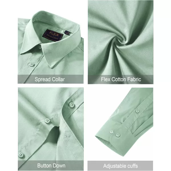 J.VER Men's Dress Shirts Stretch Stain Shield Long Sleeve Solid Formal Shirt Business Casual Button Down Shirts