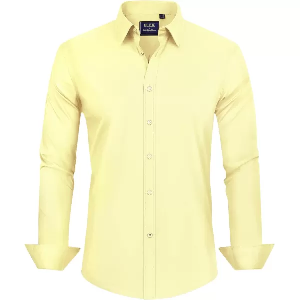 J.VER Men's Dress Shirts Stretch Stain Shield Long Sleeve Solid Formal Shirt Business Casual Button Down Shirts