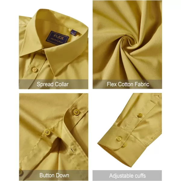 J.VER Men's Dress Shirts Stretch Stain Shield Long Sleeve Solid Formal Shirt Business Casual Button Down Shirts