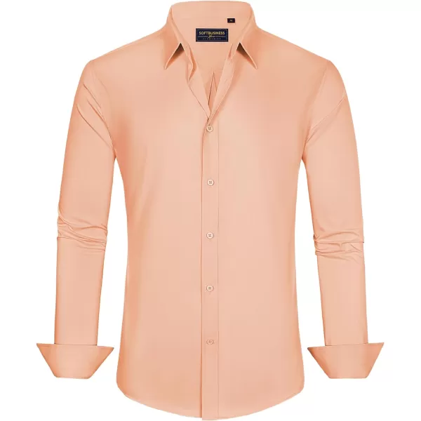 J.VER Men's Dress Shirts Stretch Stain Shield Long Sleeve Solid Formal Shirt Business Casual Button Down Shirts