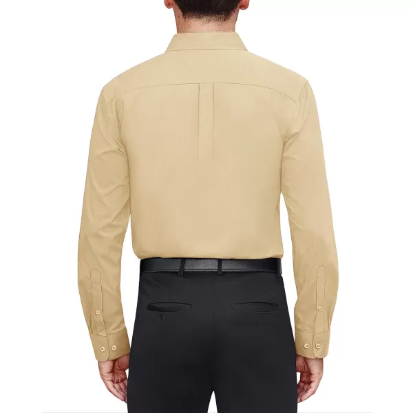 J.VER Men's Dress Shirts Stretch Stain Shield Long Sleeve Solid Formal Shirt Business Casual Button Down Shirts