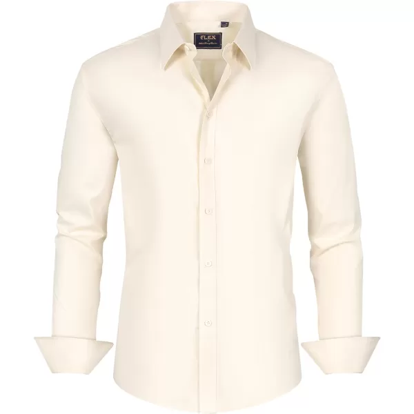 J.VER Men's Dress Shirts Stretch Stain Shield Long Sleeve Solid Formal Shirt Business Casual Button Down Shirts
