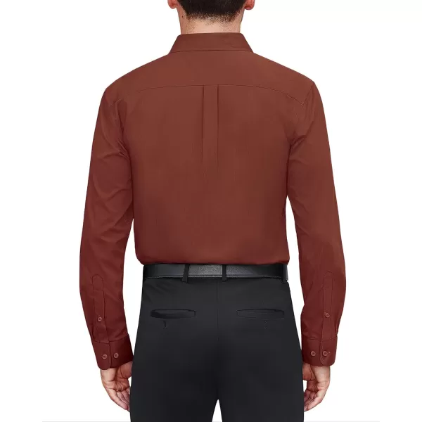 J.VER Men's Dress Shirts Stretch Stain Shield Long Sleeve Solid Formal Shirt Business Casual Button Down Shirts