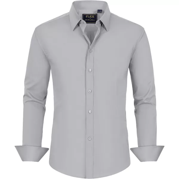 J.VER Men's Dress Shirts Stretch Stain Shield Long Sleeve Solid Formal Shirt Business Casual Button Down Shirts