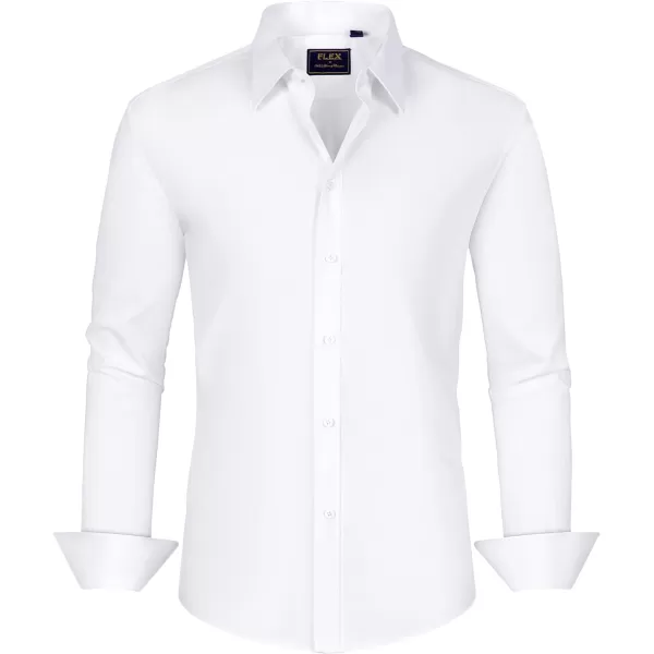 J.VER Men's Dress Shirts Stretch Stain Shield Long Sleeve Solid Formal Shirt Business Casual Button Down Shirts