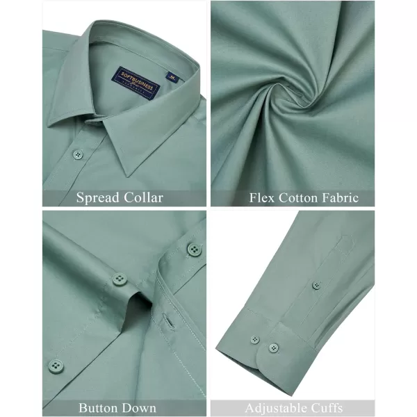 J.VER Men's Dress Shirts Stretch Stain Shield Long Sleeve Solid Formal Shirt Business Casual Button Down Shirts