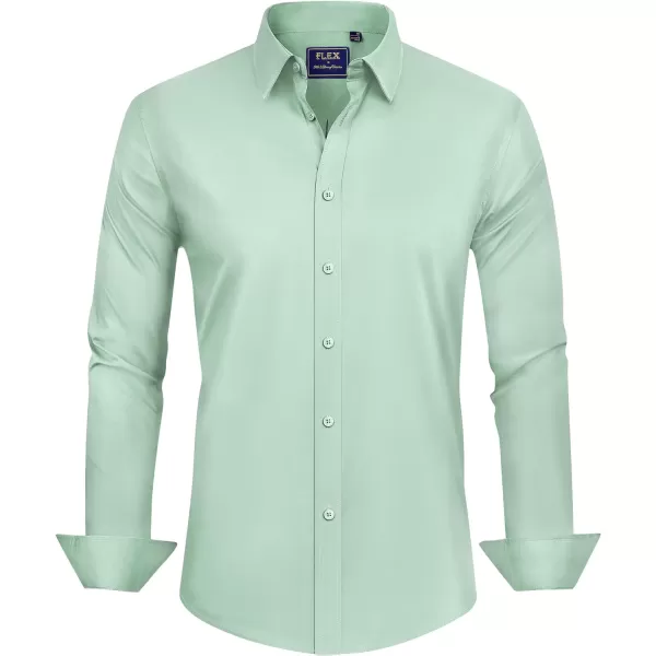 J.VER Men's Dress Shirts Stretch Stain Shield Long Sleeve Solid Formal Shirt Business Casual Button Down Shirts