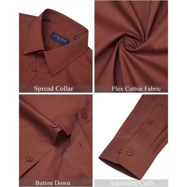 J.VER Men's Dress Shirts Stretch Stain Shield Long Sleeve Solid Formal Shirt Business Casual Button Down Shirts