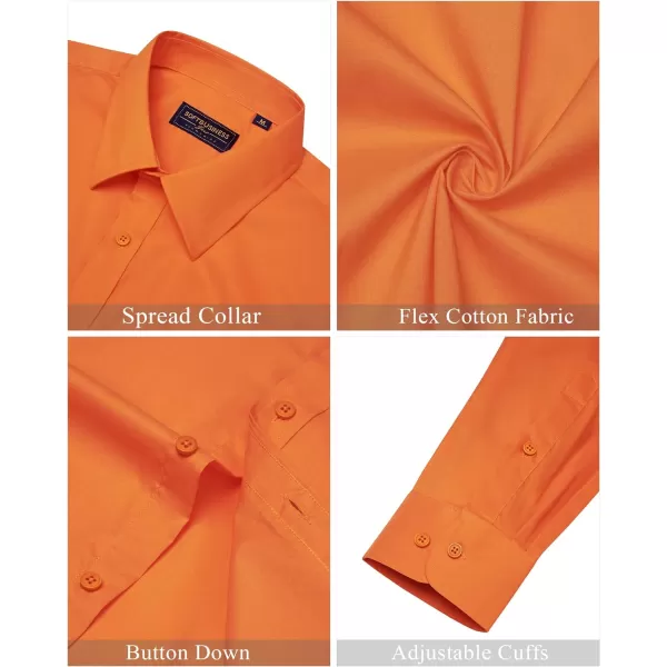 J.VER Men's Dress Shirts Stretch Stain Shield Long Sleeve Solid Formal Shirt Business Casual Button Down Shirts