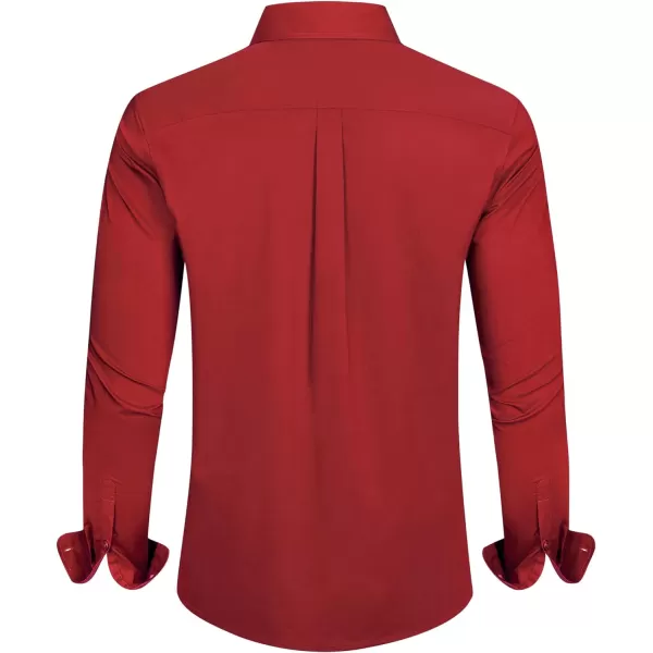 J.VER Men's Dress Shirts Stretch Stain Shield Long Sleeve Solid Formal Shirt Business Casual Button Down Shirts